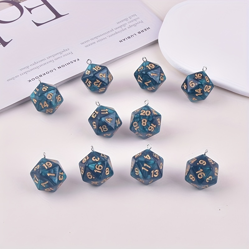 

[top-] 10pcs Set Of 3d Polyhedral Dice For Making - Pendants For , Necklaces & Bracelets - Craft Supplies For Accessories