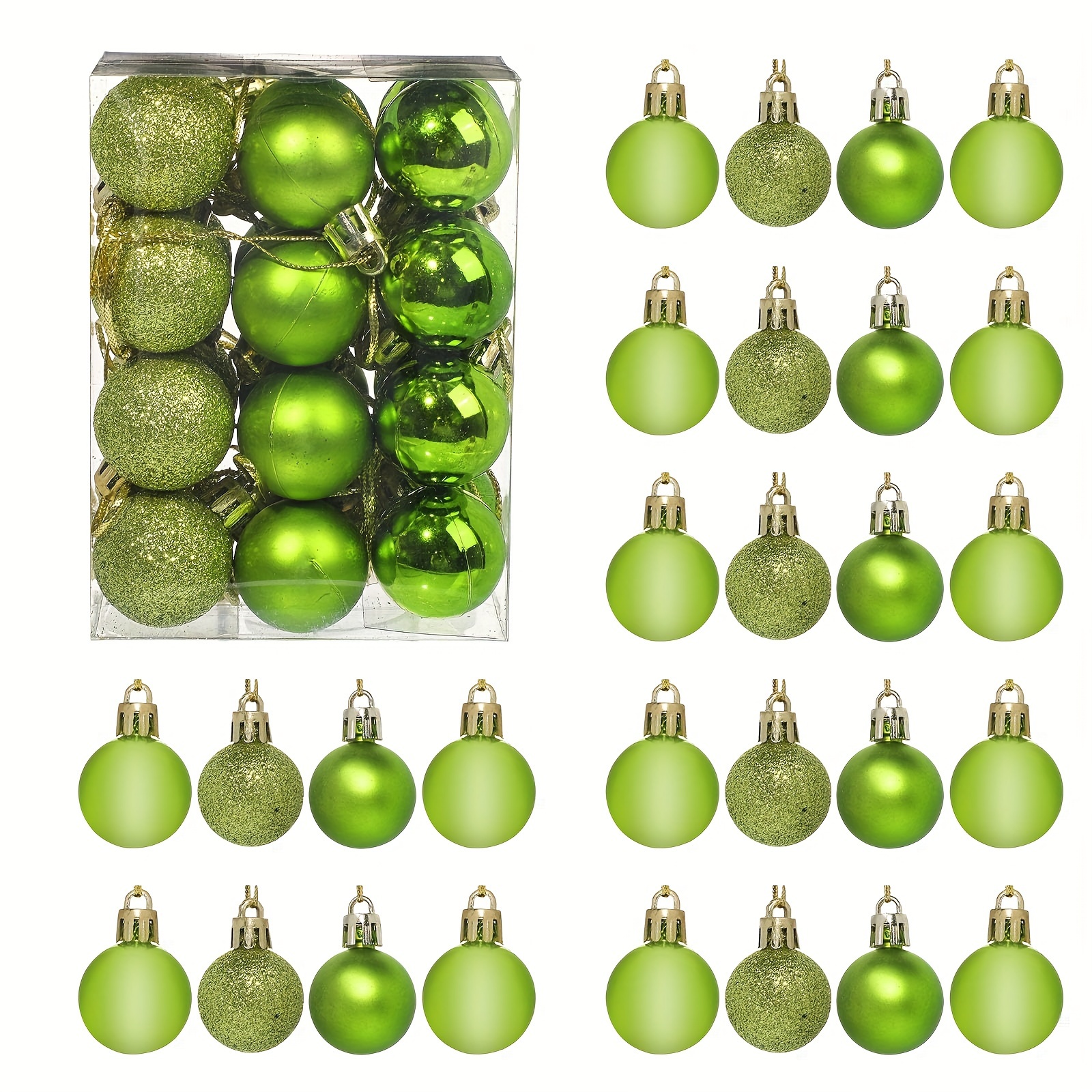 

24pcs Christmas Ornaments - Shatterproof Tree Balls For Holiday Party Decor, 1.18" Diameter