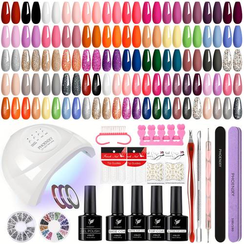 61pcs gel nail polish kit with u v light 40 colors gel nail polish set manicure starter gel nail gifts for women