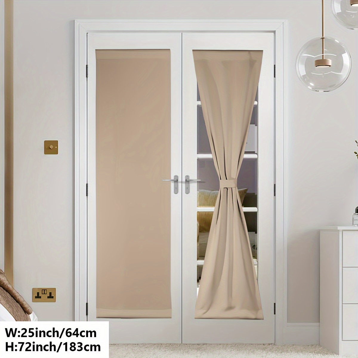 TEMU Cortina Elegante de Estilo Francés para Puerta con Aislamiento Térmico - Diseño con Bolsillo para Barra, para Decoración de Salón y Dormitorio
