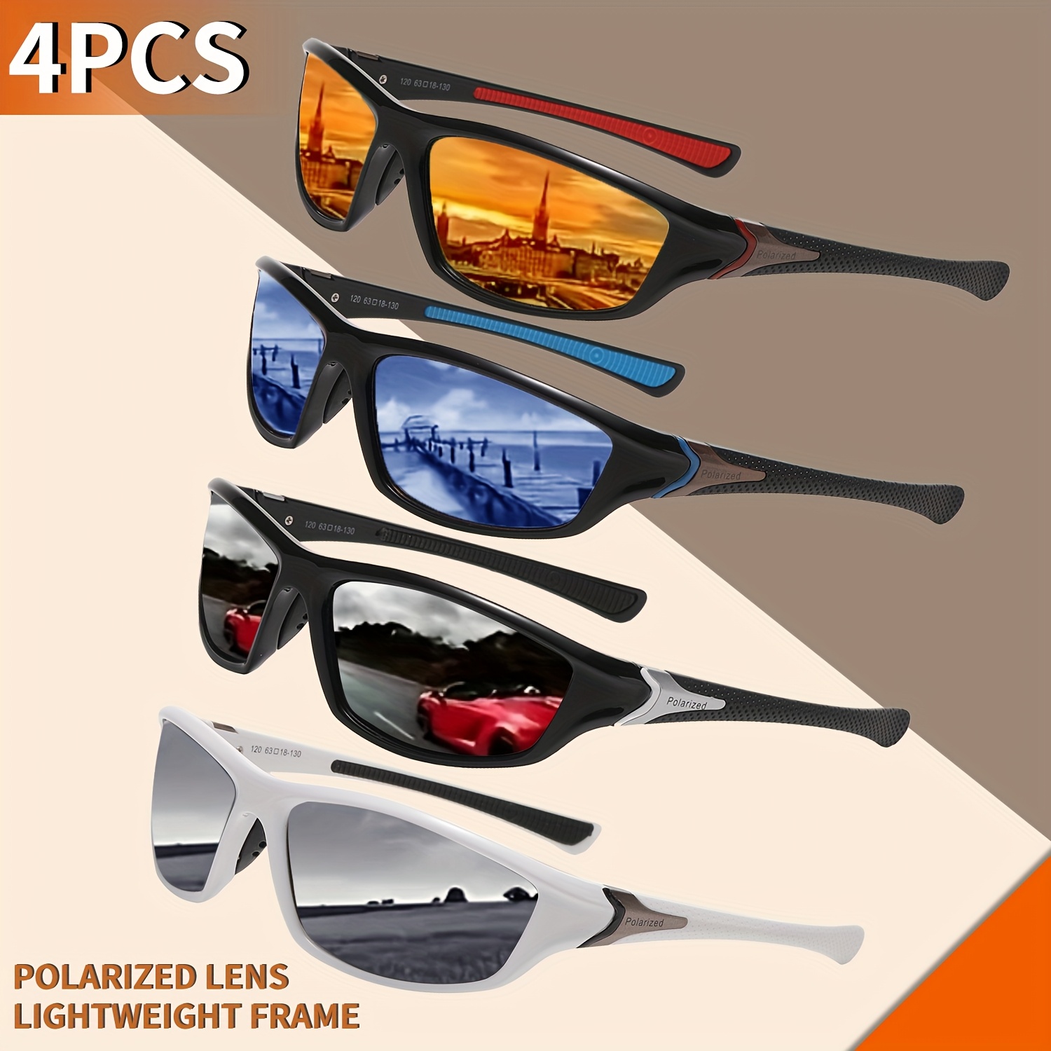 4 pairs of mens and womens   glasses   uv protection polarized fashion glasses very suitable for cycling rock climbing running fishing mens and womens outdoor   glasses