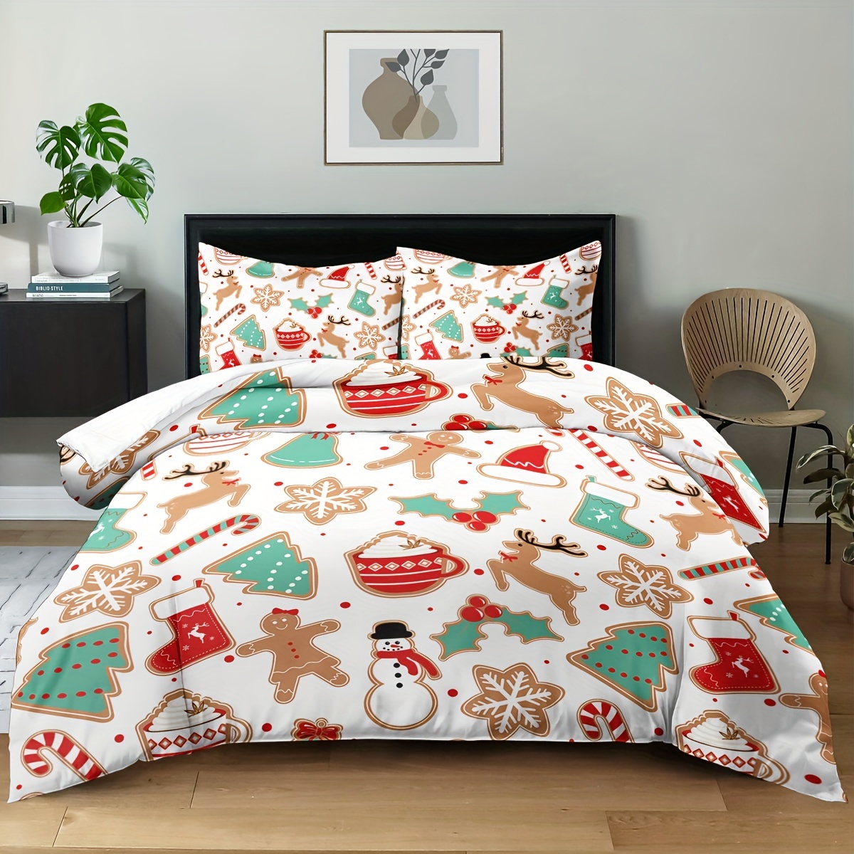 TEMU 2/ 3pcs Christmas Duvet Cover Set, Soft And Comfortable, Snowman Duvet Cover Set Bedding Set, Christmas Gift, Duvet Cover Sets King, Merry