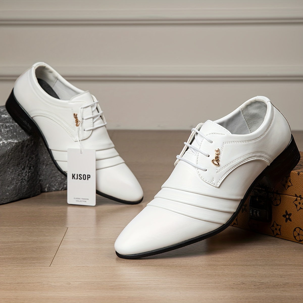 White Shoes Dressy Mens Trainers *'* British Style Pointed-Toe