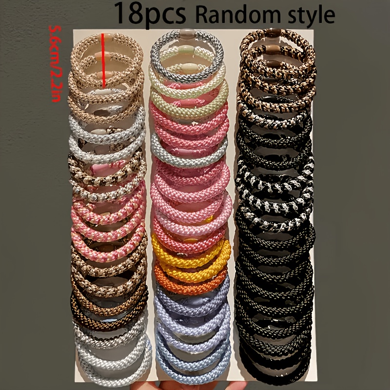 3/12/18pcs - Random Style Women's Hair Ties, Multiple Colors , Stylish And , Soft Hair Bands, Suitable For Tying Ponytails And Styling Daily Hairstyles, Women's Hair Accessories, Recommended Gift