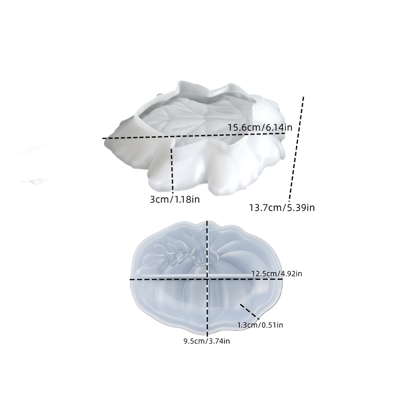 TEMU Plaster Silicone Molds 2pcs/set Pumpkin&maple Leaf Shaped Storage Tray Clay Mold Display Pallet Mold Handmade Gypsum Plaster Leaves Dish Mold