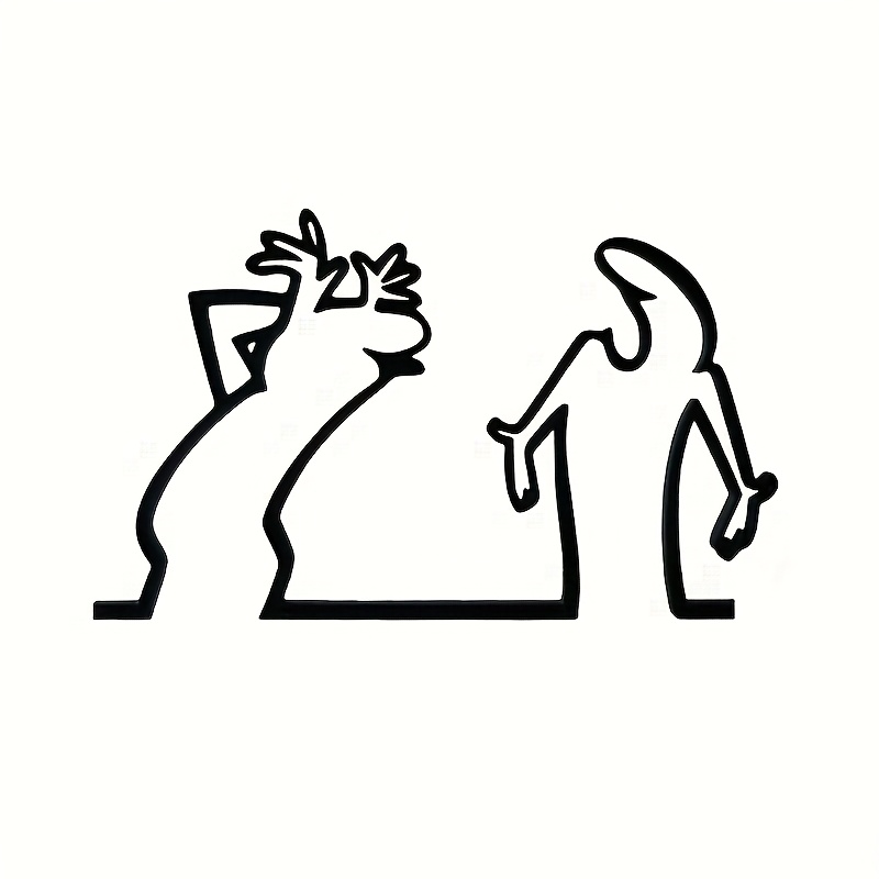 Vinyl Car Decal | Line Art, Makes Faces, Humorous Design, Wall Sticker, Door Stickers, Car Windows Decor