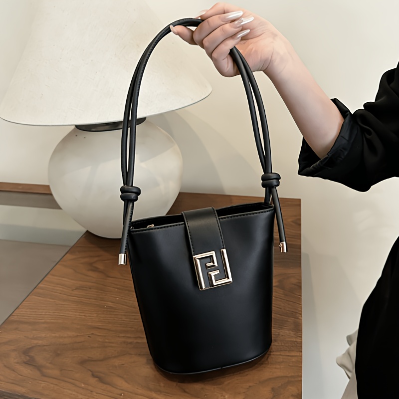 TEMU Women's Handbag Fashion Solid Color High-end Sense Armpit Bucket Handbag Daily Versatile Body Single Shoulder Bag