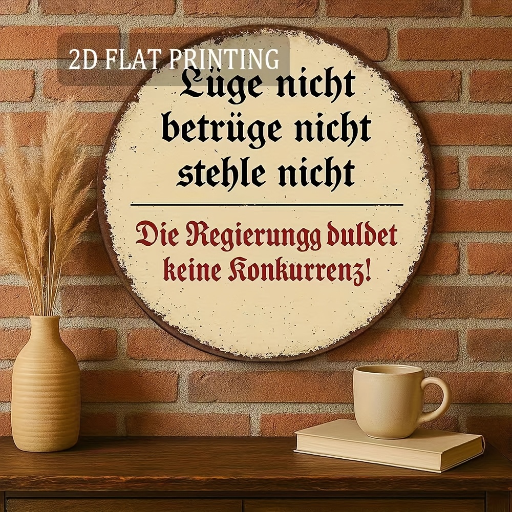 E-shop 2D-Flach, . Böhmisches Wandschild mit deutschem Humor „Lüge nicht, betrüge nicht, stiehl nicht“ – Vintage, geeignet für Heim, Büro, Außendekor,