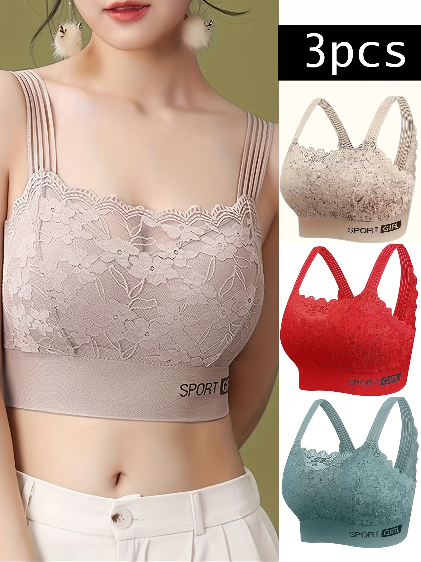 Wireless Bra Seamless Comfort Everyday Bra for Women, Breathable Seamless  Bra with Scallop Edges