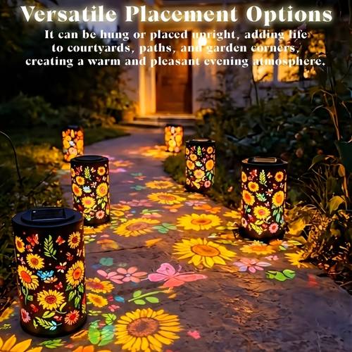 sunflower solar projector lantern unique outdoor hanging solar light gift for mom grandma and plant lovers