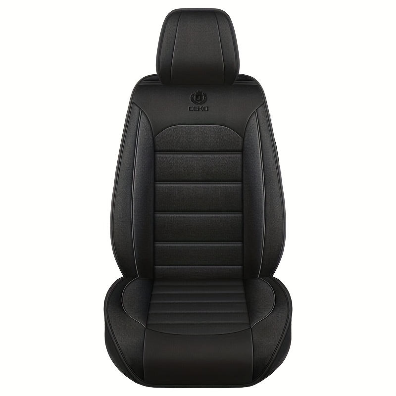 TEMU Single Seat Full-covered Linen Car Seat Cover, Full-enclosed Base, Comfortable And Breathable, , Suitable For