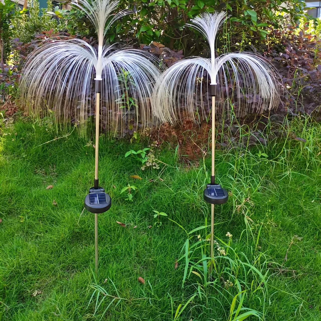 TEMU 2 Packs Of Solar Garden Lights, Double Layer Jellyfish Solar Lights Qutdoor Garden Exterior 7 Color Change Decorations, Landscape Path Terrace