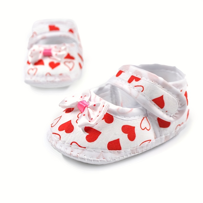 Heart Bow Soft-soled Children's Shoes, Thin-soled Heart-shaped Baby Shoes, Spring Summer Autumn Flats