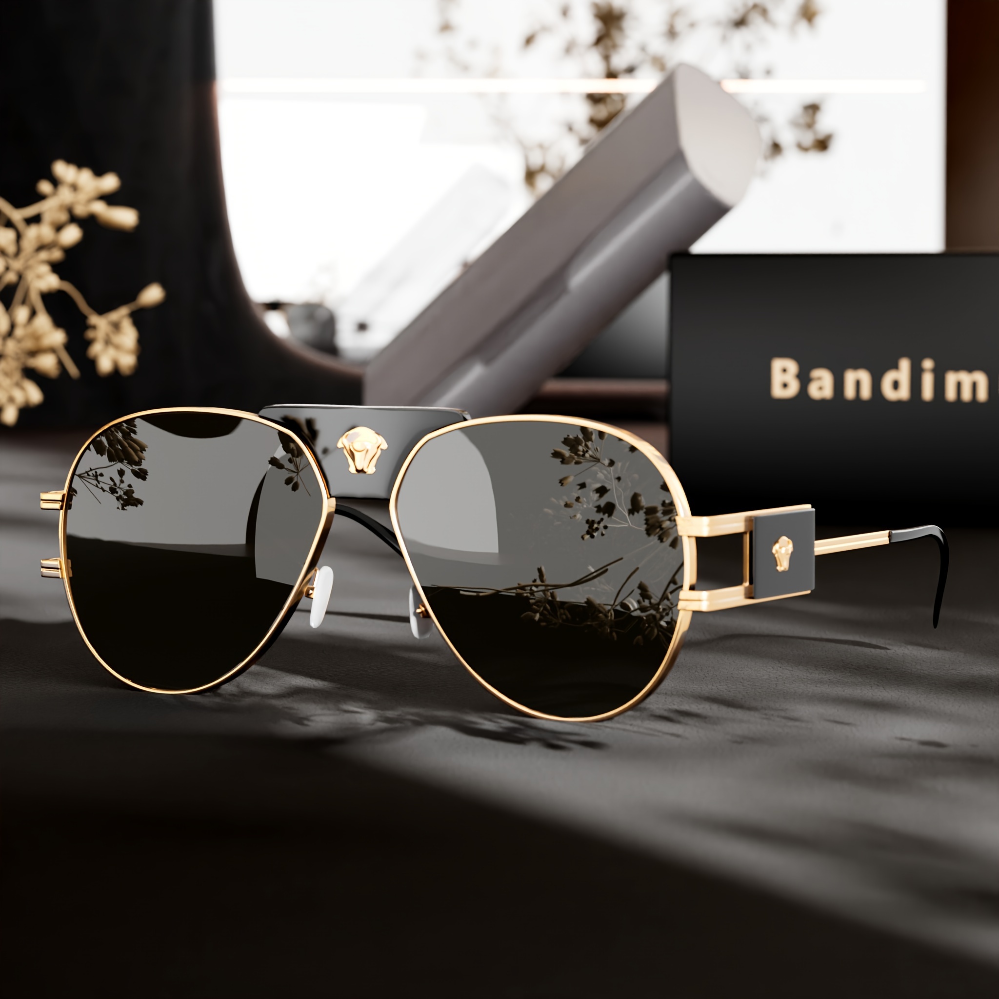 

Bandimu Vintage Style Glasses - Full Rim Zinc Alloy Frame With Pc Lenses, Unisex Retro Circle Eyewear For Climbing, Fishing, Running, Decorative Glasses With Accessory Kit