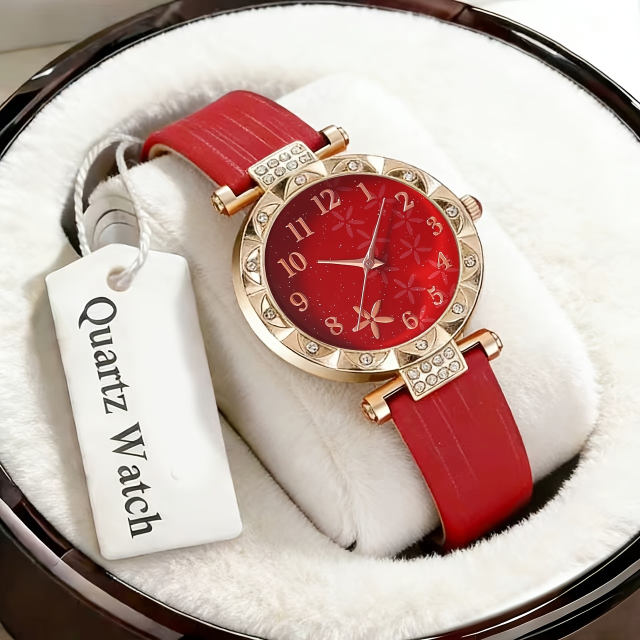 A Stylish Casual Business Quartz Watch For Women Featuring Display, A Faux Leather Band, And A Button Battery (box Not Included)