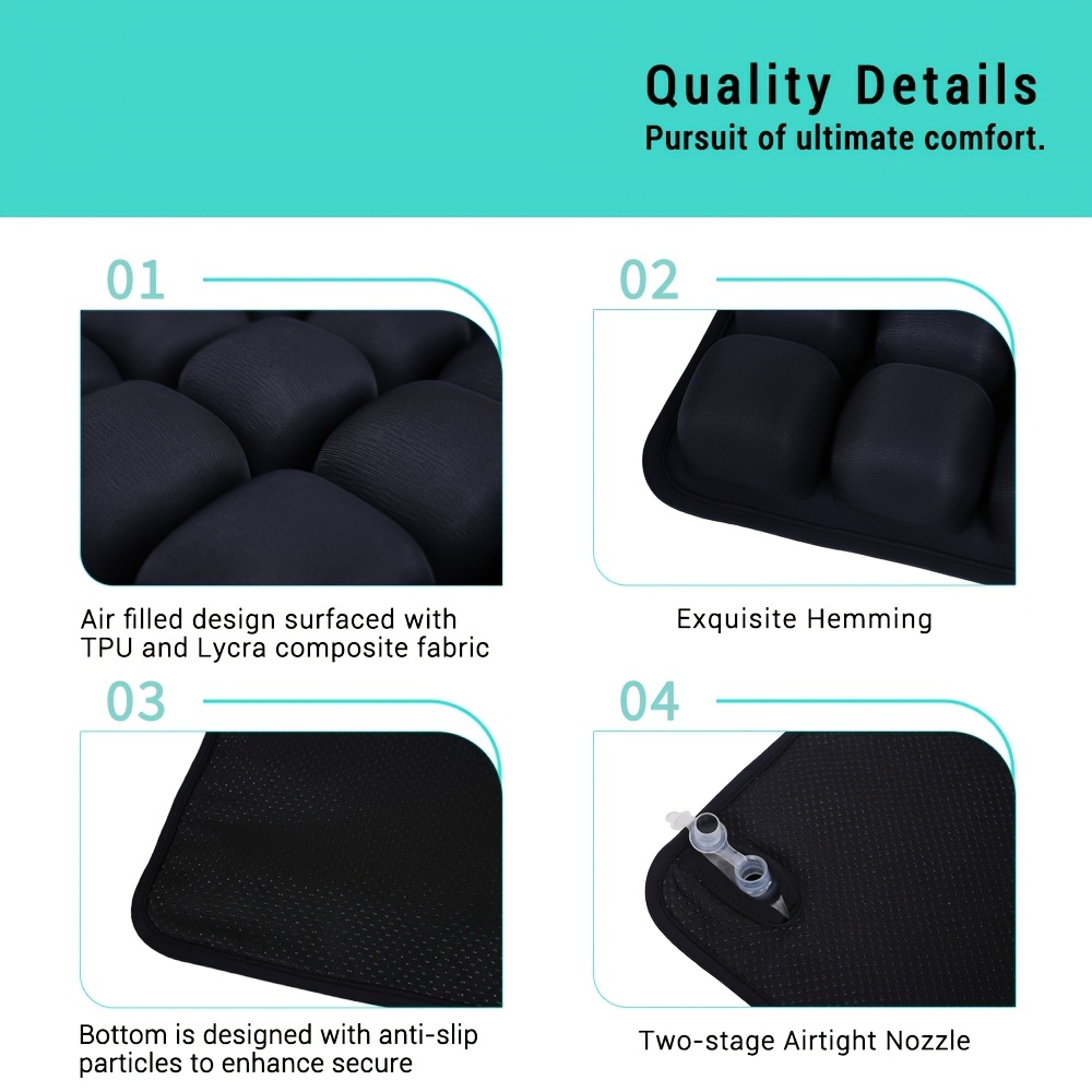 1pc 3d pressure relief air cushion office chair car seat cushion back support pad for desk chair wheelchair adjustable   ergonomic cushion portable and inflatable Product details 13