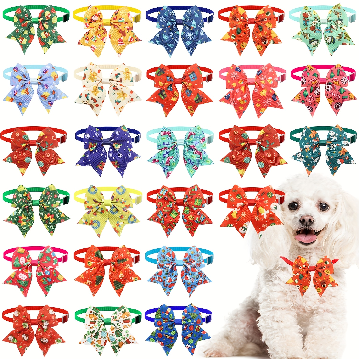 TEMU 22pcs Dog Grooming Bowties Christmas Pets Dog Bows Cute Dog Accessories Bows For