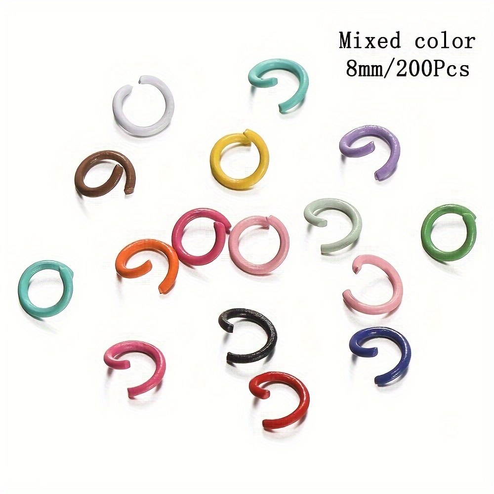 200pcs/pack 6mm/8mm/10mm Colored Candy-colored Open Jump Rings Bending Rings Connecting Rings For Jewelry Making Additions
