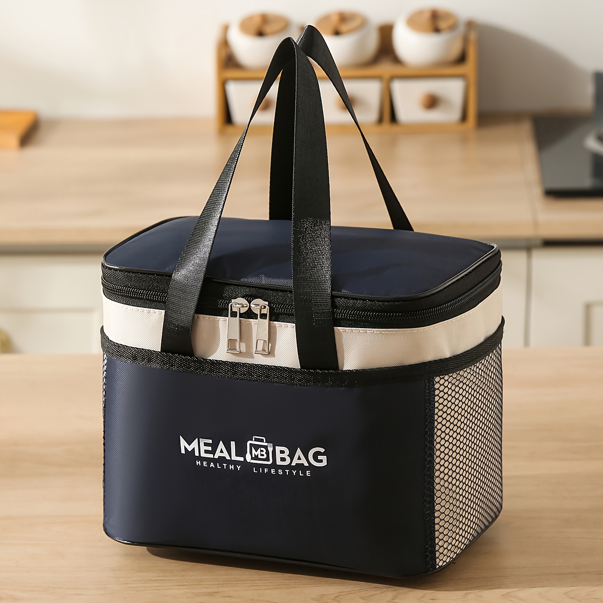 TEMU 1pc Easy And Stylish Lunch Bag | Thick Aluminum Foil Lunch Box Bag For Office Workers To To School, Large Capacity Picnic Bag, Portable And