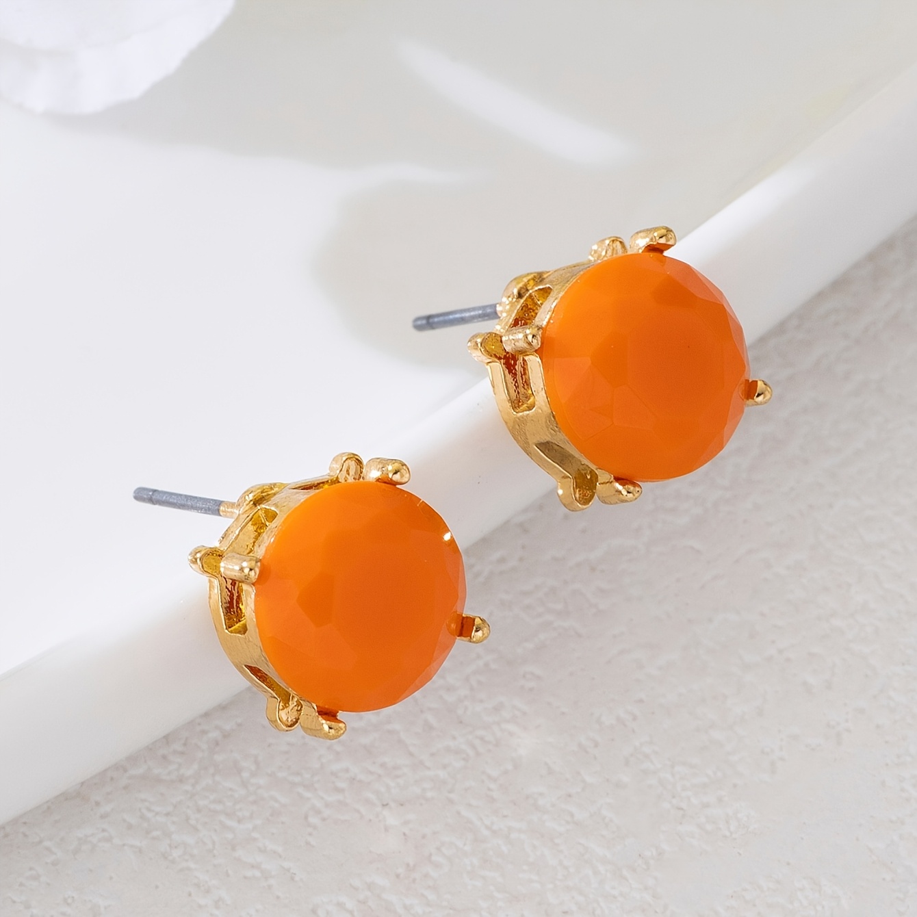 TEMU 1 Pair Of Fashionable Sweet Colorful Stud Earrings, Simple And Elegant, , Instagram-style, Versatile Ear Accessories, Suitable For Women' Wear