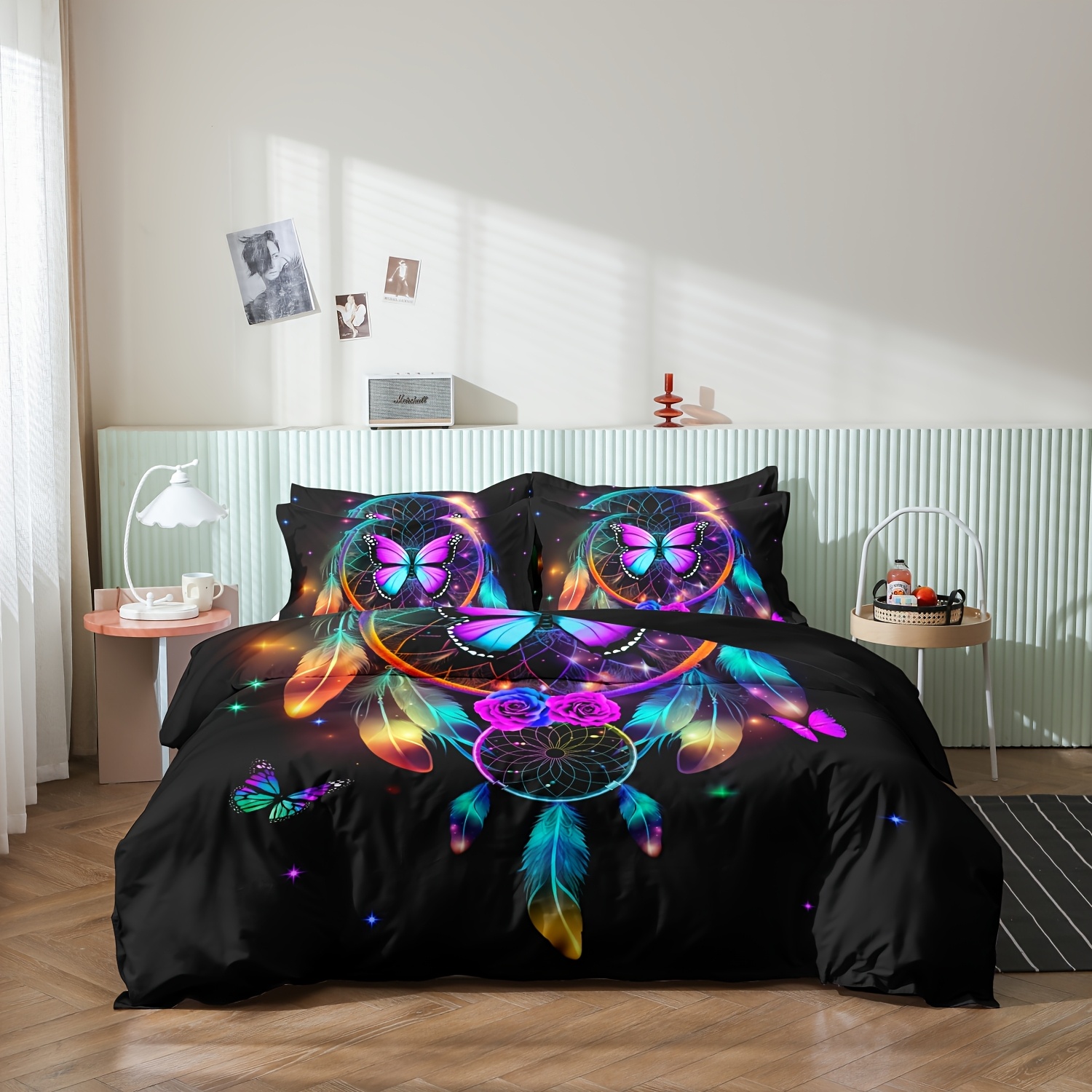 TEMU 3pcs Colorful Floral Digital Printed Duvet Cover Bedding Single Double Queen King, Soft Comfortable For Bedroom, (1 X Duvet Cover And 2 X