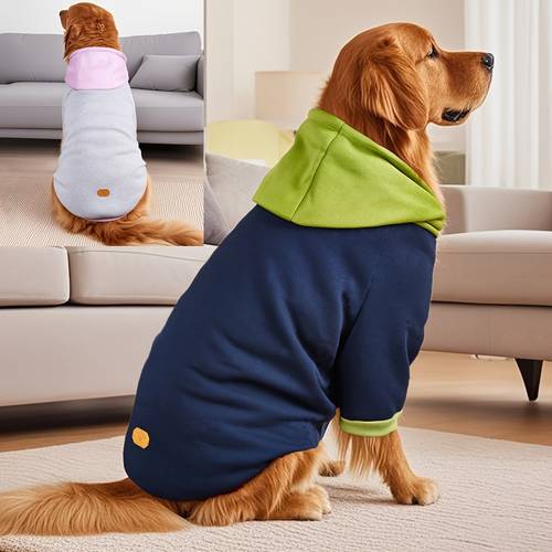 classical dog hoodie with a hat for large breeds comfy homewear onesie with elastic cuffs machine washable spring summer sweatshirt for labradors comfortable