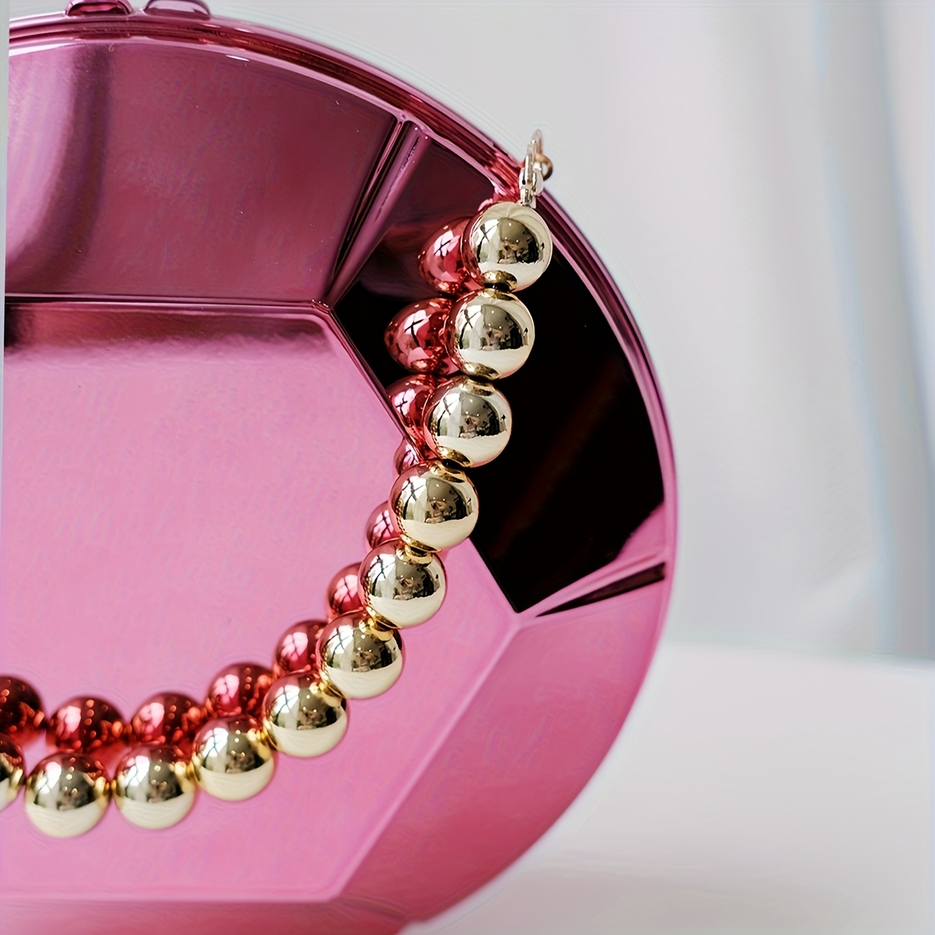 Women's UFO Evening Bag with Detachable Chain Strap - Hexagonal Disco Party Purse, Magnetic Closure, Minimalist Glamorous Clutch for Weddings, Galas, Concerts - Golden/, Elegant Evening Handbag Gift for Women, Galaxy Event Accessory, Smooth Glossy Finish, Concert Purse, Modern Design, Synthetic Leather Lining, Stylish Accessory, Women's Fashion