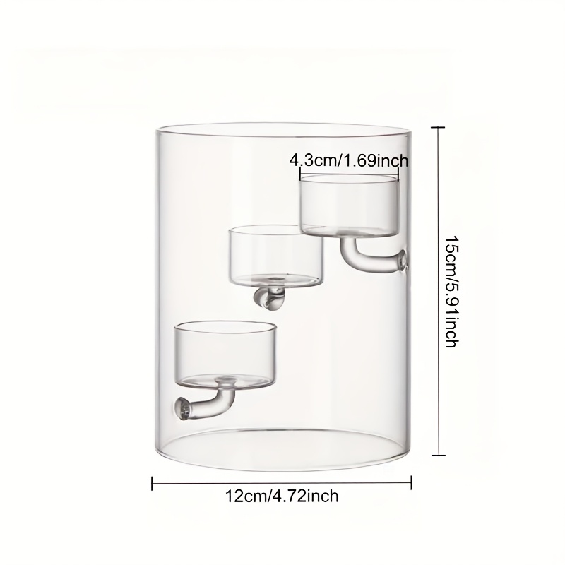 TEMU 1pc European Style Cylinder Hurricane Glass Candle Holder, Oil Lamp Windproof Candle Holder, Decoration Candlelight Dinner Gift