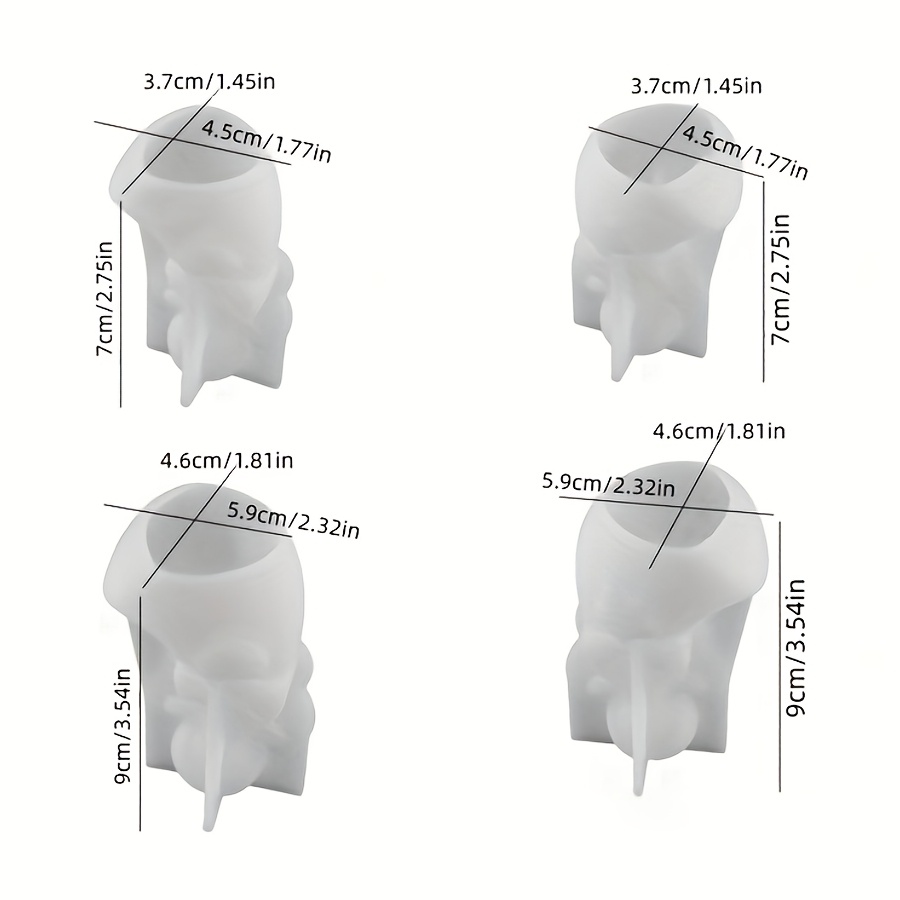 Image of Resin Silicone Mold 4pcs Striped Heart, Star, Figurine Mold Suitable For Making Epoxy, Plaster, Candle, Products, Home Decoration Silicone Mold