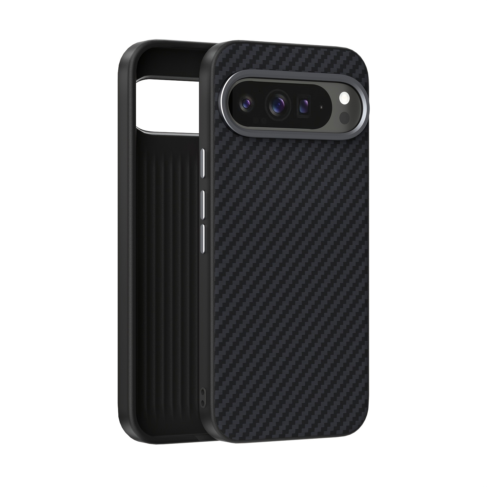 TEMU Phone Case: For Pixel 9 Pro Xl/9 Pro/9a High Quality Magnetic Carbon Mobile Phone Case Increased Protection Lens Flexible High Elastic Material