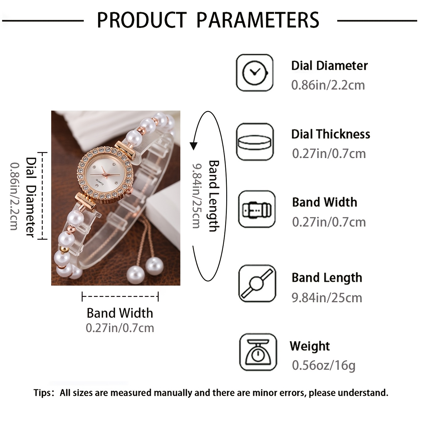 A Stylish And Easy Adjustable Quartz Watch with a Pearl Bead Bracelet, Perfect As a Graduation Gift for Students And an Ideal Present for Friends And Family