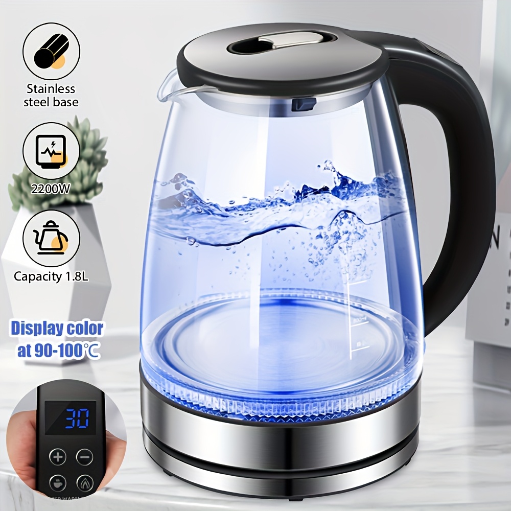 7-Color LED 1.8-Liter Electric Kettle with Automatic Circulation