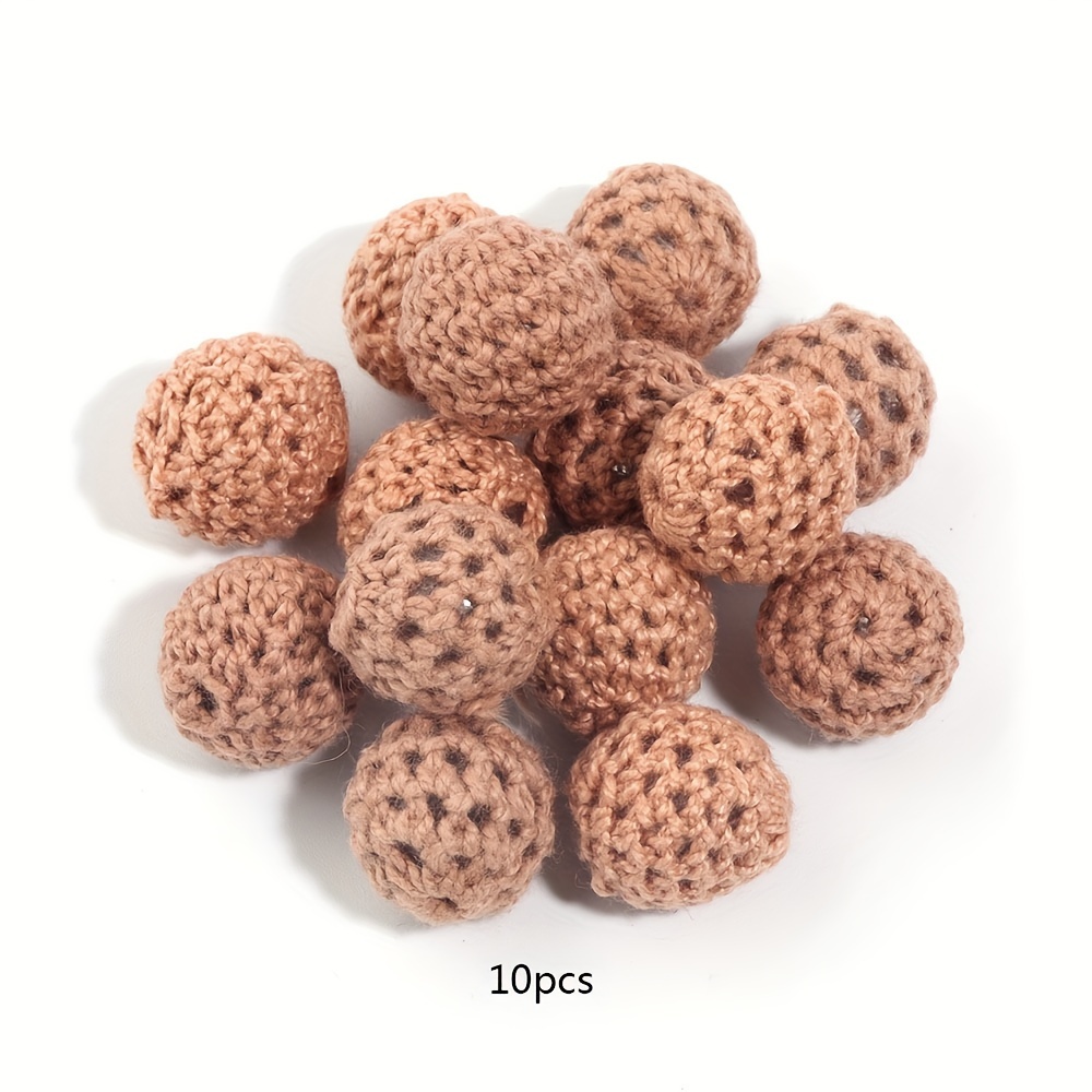 10pcs Acrylic Crochet Fleece Balls For , Phone Charms, Tassels & Home Decor Crafts Random Colors