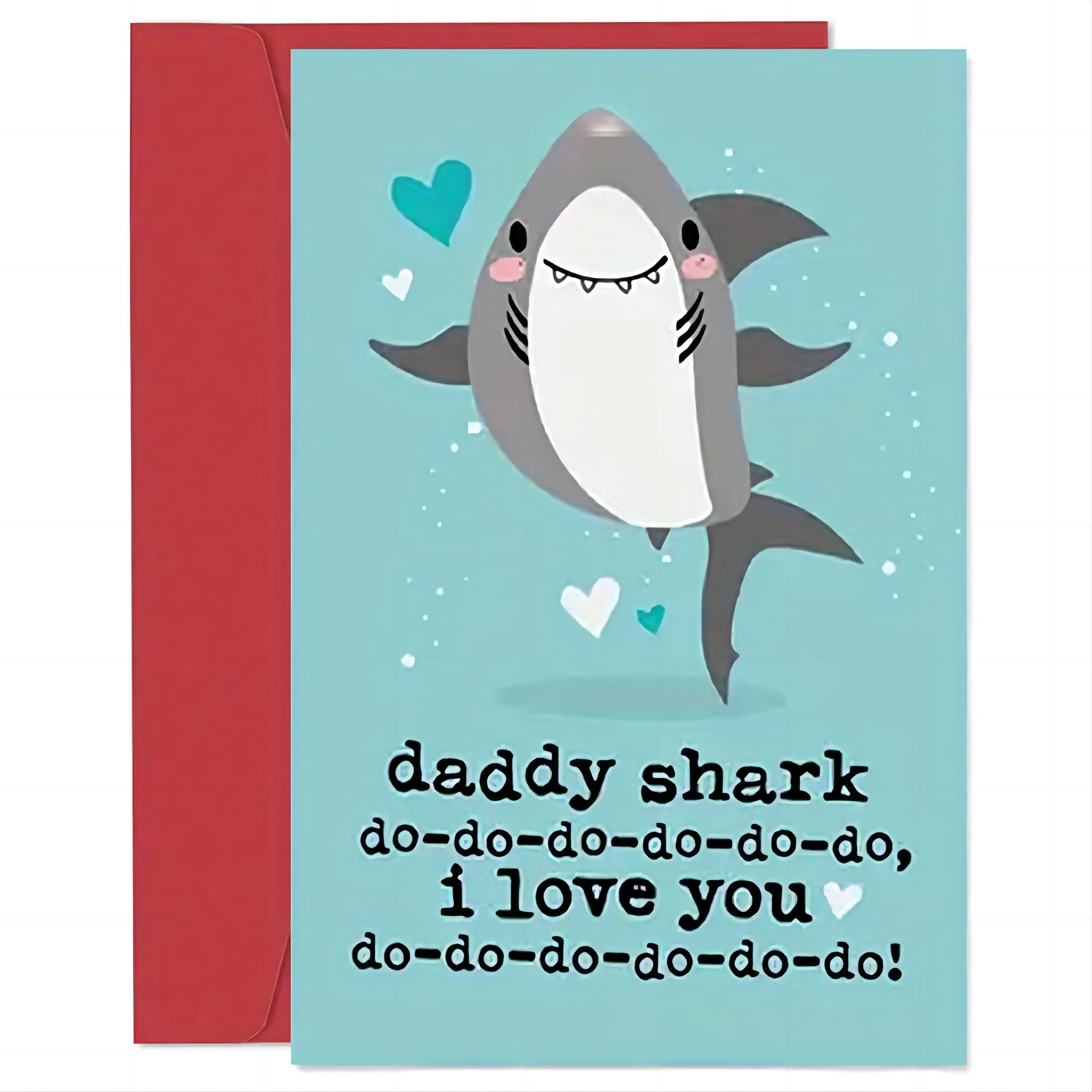 

Daddy Shark Father's Day Greeting Card With Envelope 4.7x7.1 Inches - Perfect Gift For Dad, Husband, Thank You Card, Father's Day Gift Card, Made Of High-quality Paper, 1pc