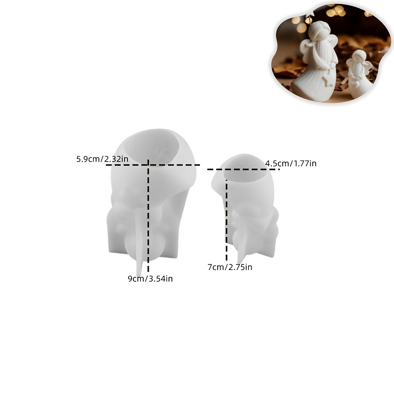 Image of Resin Silicone Mold 2pcs/set Carrying Love/star Braided Epoxy Mold Winged Elf Carrying Heart/five-pointed Star Shape Candle Molds Handmade Gypsum Ornament Mold Home Decor Making Supplies