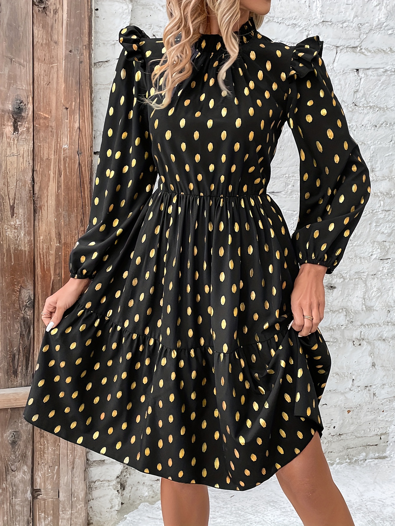 Women's Dresses Frill Polka Dot Dress V By Very Ruffle Polka