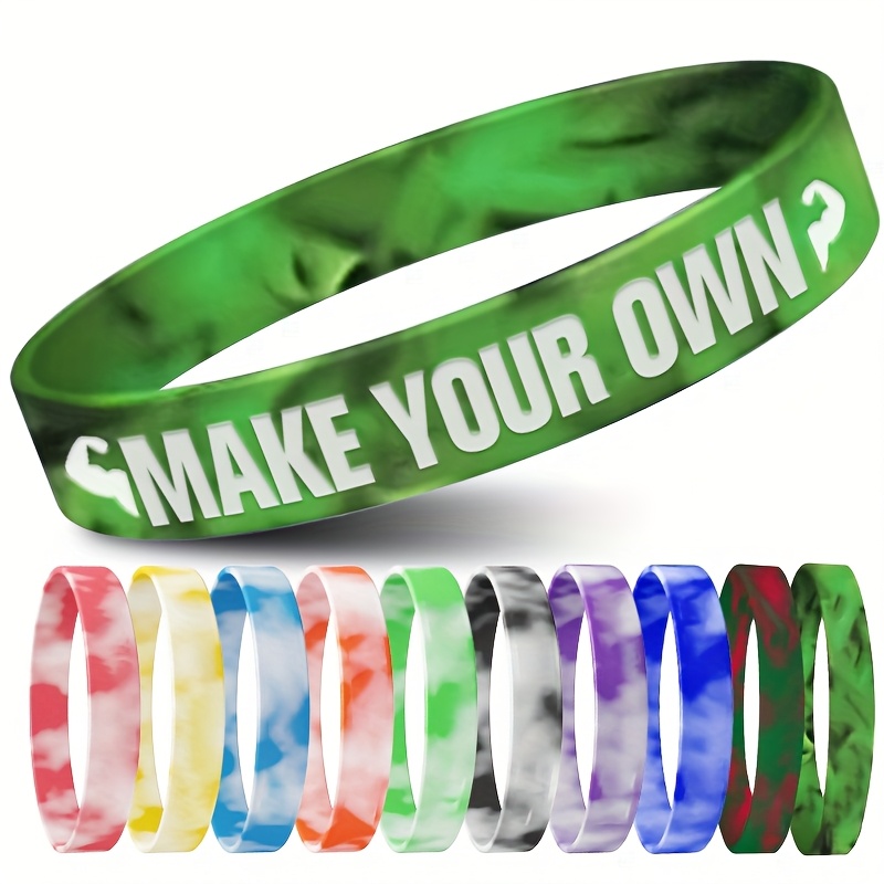 100pcs Unique Pattern Silicone Bracelets for Events