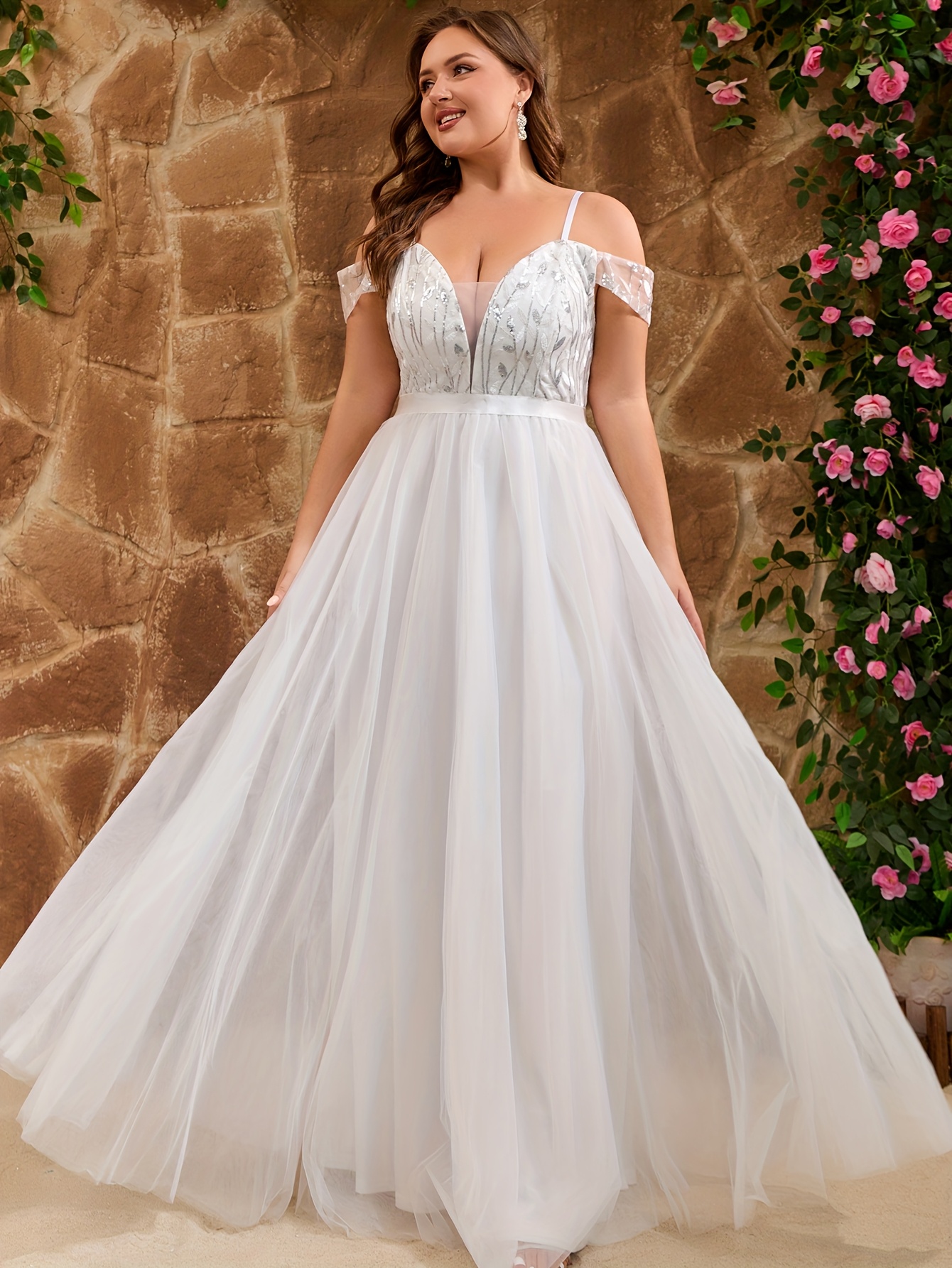 wedding dress plus size sold on Temu United States