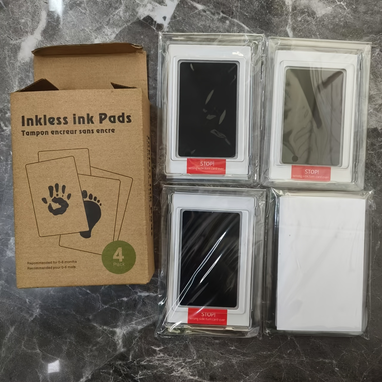 

A Set Of 4 For Pets, Including A Paw Print Kit For Dogs And Cats, Ink Pads For , A Nose Print Kit, And A Cleaning Touch For , All In Black.