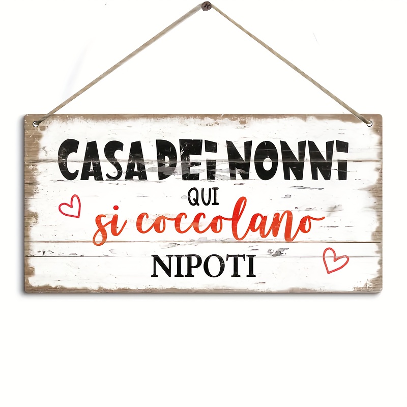 TEMU 2d Flat, Italian Plaque " " - Wood Wall Decor Suitable For Home, Farmhouse, Fireplace, Vintage Suitable For Grandparents Gift, Italian-themed