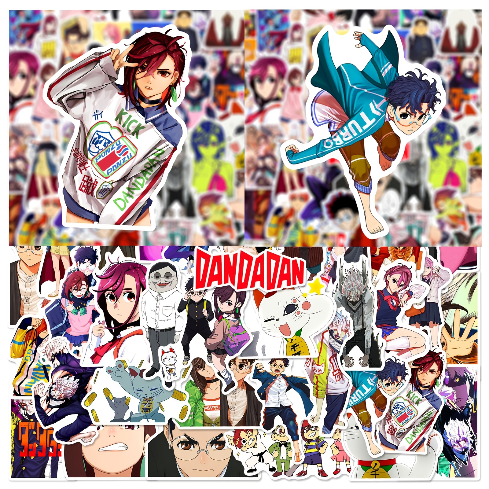 

60-pack Dandadan Anime Stickers, Pvc Cartoon Graffiti Decals For Phone Cases, Laptops, Skateboards, Scrapbooking Diy Projects