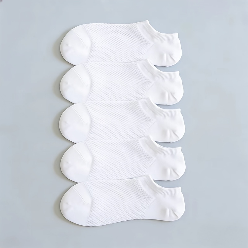 E-shop 5 Paar Atmungsaktive Unsichtbare Klimaanlagen Socken für Frühling und Sommer, Bequeme Damen Bootssocken, Rutschfest und Bleiben an Ort und