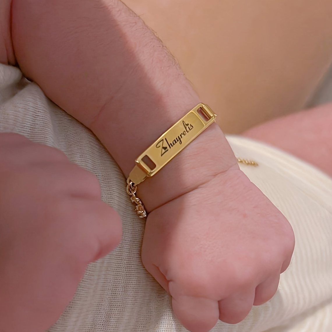 TEMU Custom Name Bracelet, Cute Teddy Bear Pendant Bracelet Birthday Gift, Dear Jewelry, Engraved Letter 304 304 Stainless Steel Hypoallergenic