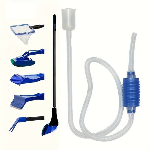 kit de limpieza para acuario, juego de cambio de agua para acuario - bomba manual para de , eliminación de y cambio de agua eficiente y de usar, raspador de 5 en 1, limpiador de , para cambio de agua y eliminación de , sin batería