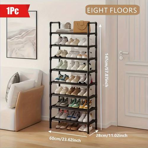 1 tier space saving shoe rack stand sturdy black storage organizer with easy design for doorway bedroom compact multifunctional and easy to assemble