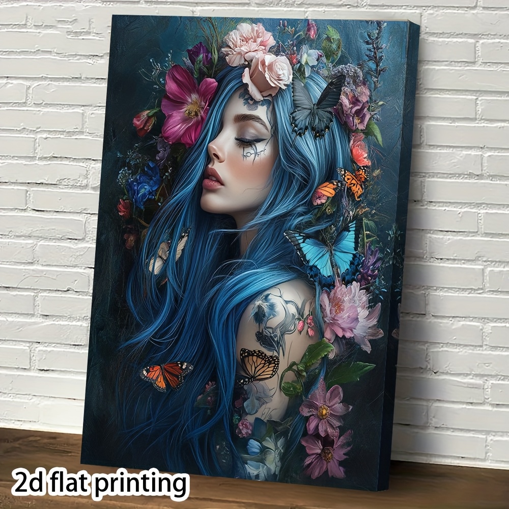TEMU 2d Flat Printing, 1pc, Mural, 11, 8x15, 7 Inches, Artistic Portraits Of Womenwall Art Canvas Painting, Bedroom Living Room Wall Decoration,