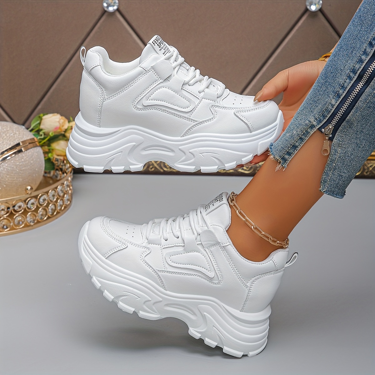 womens chunky platform korean style round toe mules Temu New Zealand