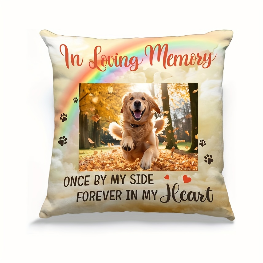 

1pc, Custom Short Plush Decor Without Pillow Core, Memorial Dog, Custom Throw Pillow, Pet Memorial Gift, Pet Loss Gift, Dog Memorial Gift, (cushion Is Not Included) Single-sided Printing 18x18 Inch