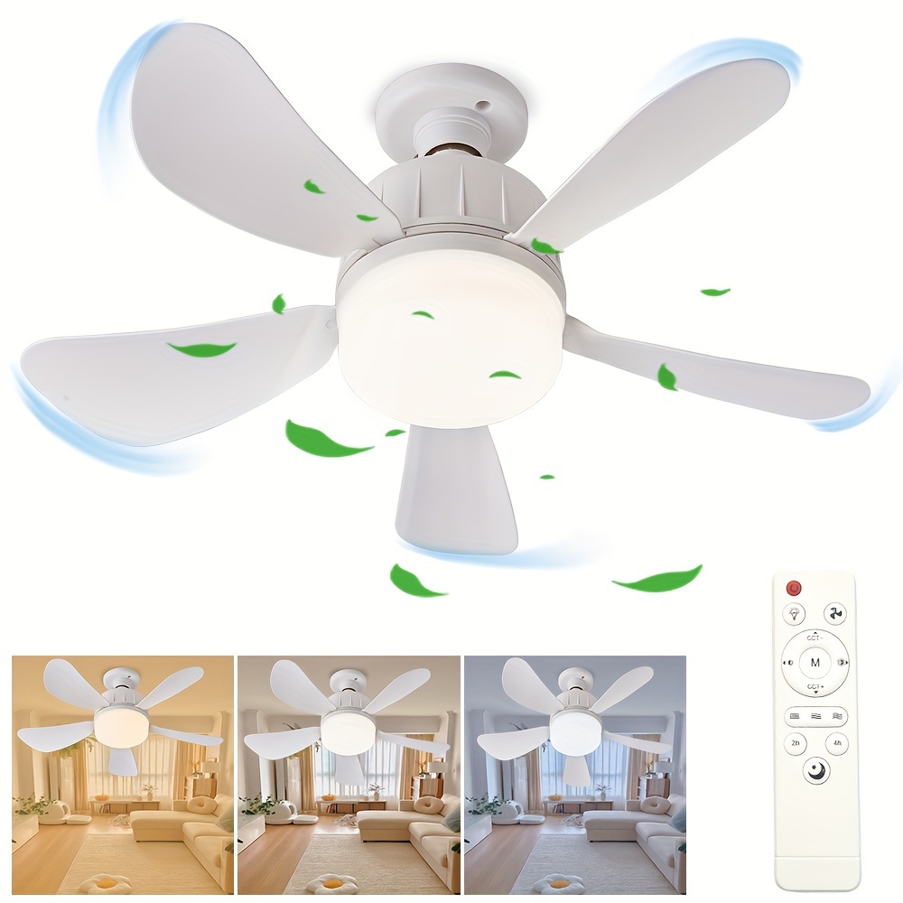 Yeni LED Fan Işığı Akıllı Uzaktan Kumandalı Ayarlanabilir Sökülebilir Ev Yatak Odası Çalışma Deposu E26/27 Vida Fan Işıkları