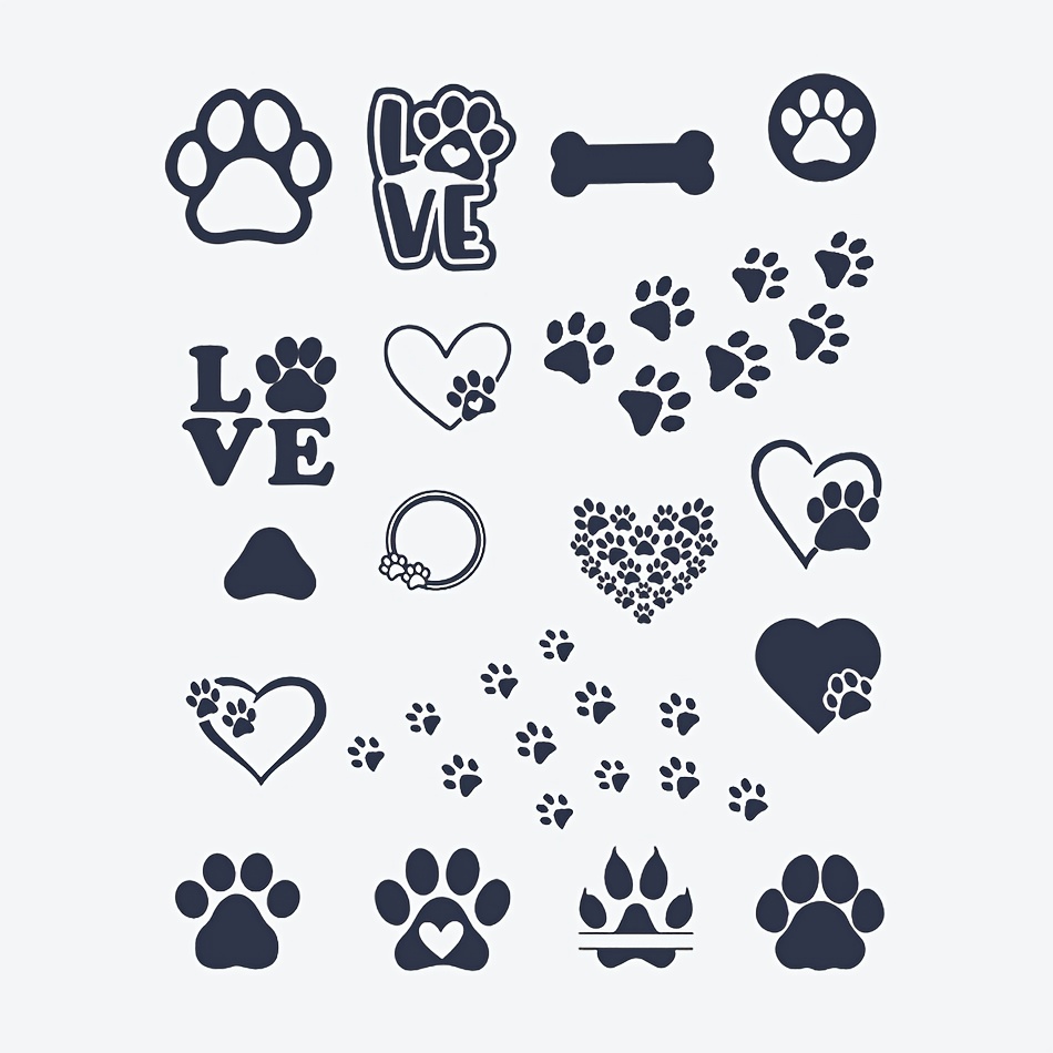 Dog Pattern Tattoo Sticker Dog Waterproof 1-2 Weeks Natural No Shine Easy For Beginners Semi-permanent Tattoo Temporary Tattoo Sticker Herbal Tattoo Pet Theme Party Sticker Selling Well